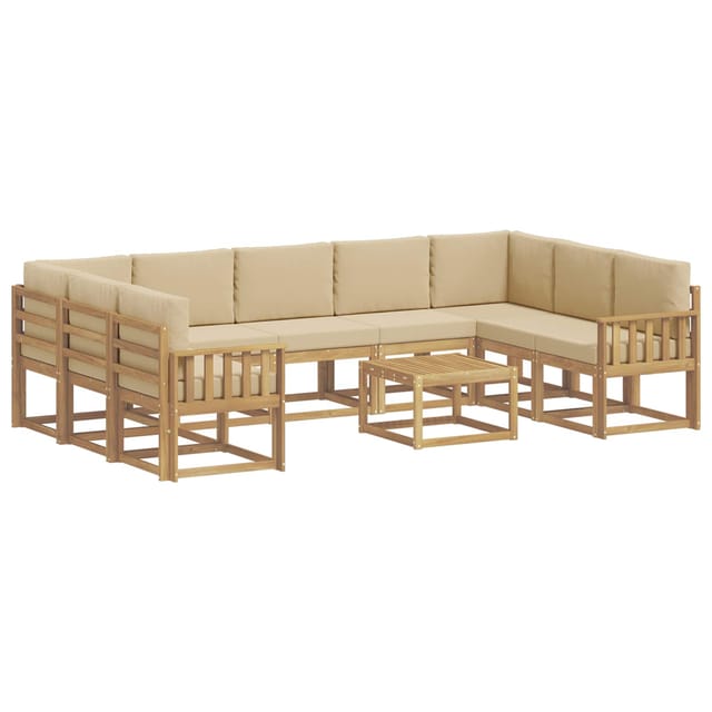 vidaXL Outdoor-Sofagarnitur 10-Tlg Weiß und Beige 59 x 59 x 37 cm 3388252