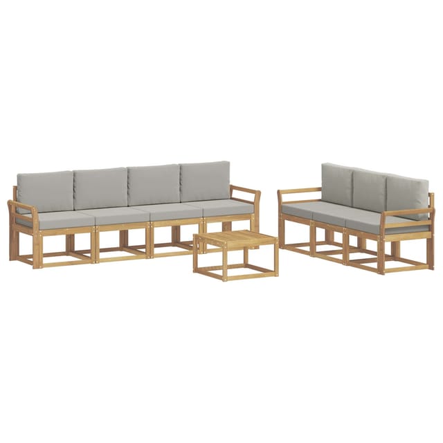 vidaXL Outdoor-Sofagarnitur 8-Tlg Weiß und Hellgrau 59 x 59 x 37 cm 3387350