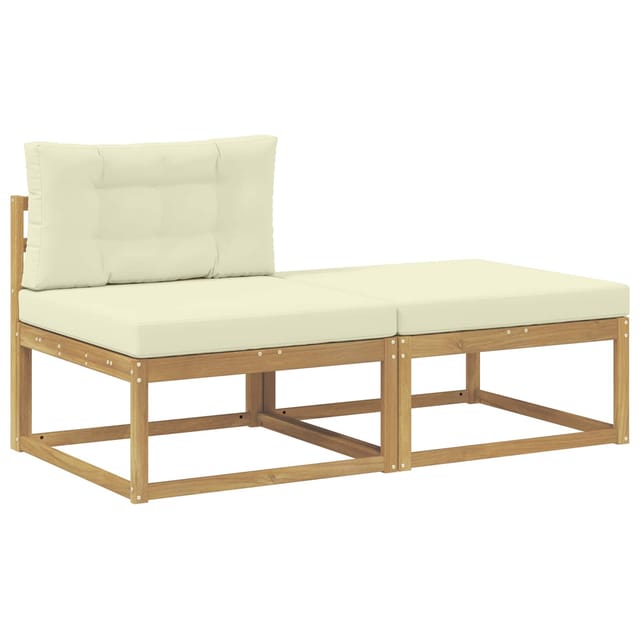vidaXL 2 Stück Outdoor-Fußhocker Polyester Weiß 901551