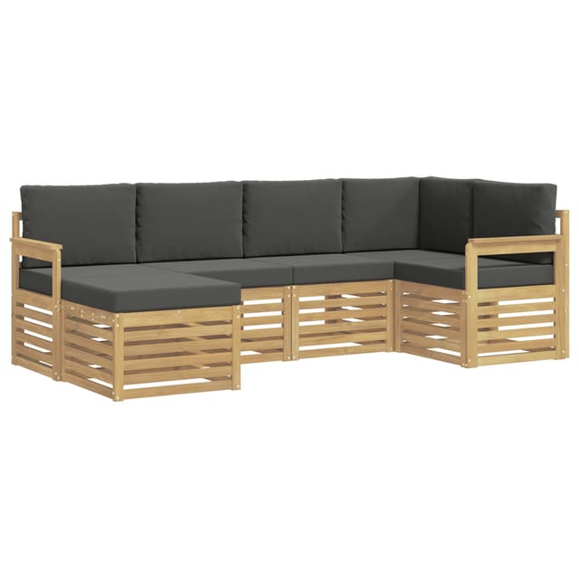 vidaXL Outdoor-Sofagarnitur 6-Tlg Weiß und Anthrazit Polyester 3392102