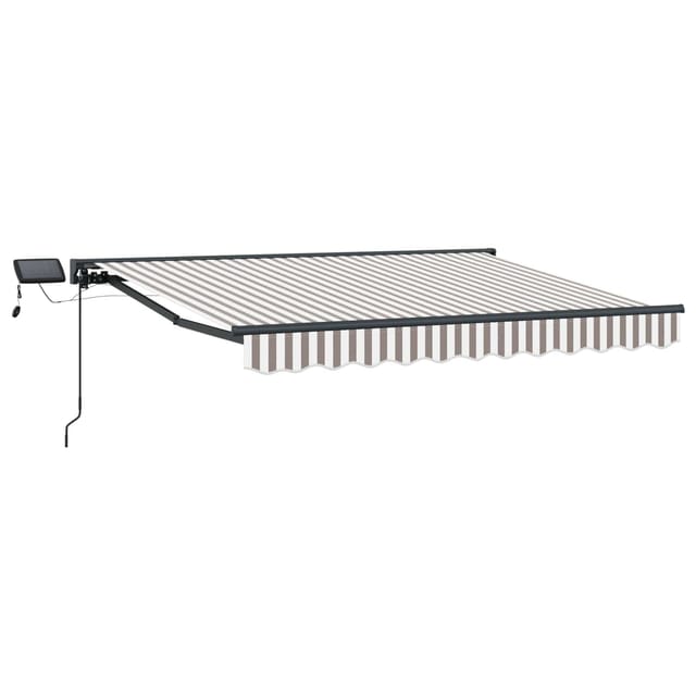 vidaXL Manueller Markisenrahmen mit LEDs Hellgrau und Weiß 4,5 x 3 m 3426246