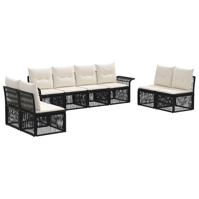 vidaXL Gartensofa-Set 8-Tlg Schwarz Poly-Rattan 3434803