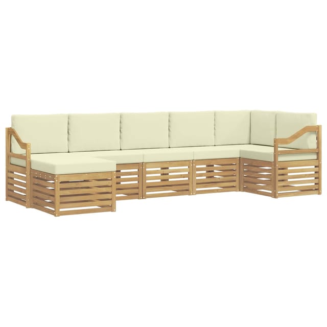 vidaXL Outdoor-Sofagarnitur 7-Tlg Weiß und Creme 3392210