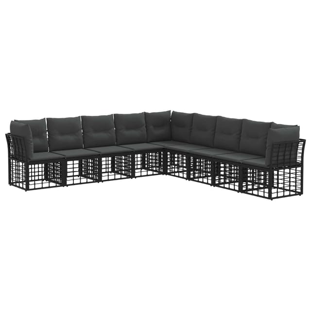 vidaXL Outdoor-Sofagarnitur Schwarz Polyester 3437487