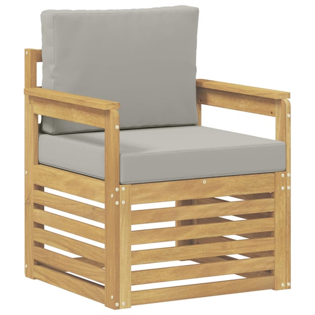 vidaXL 2 Stück Outdoor-Sofagarnitur Polyester Weiß und Hellgrau 3439083