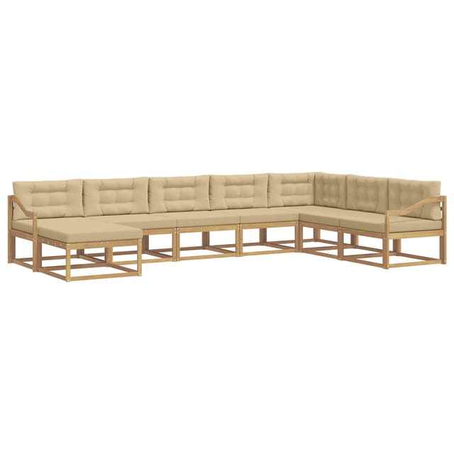 vidaXL Outdoor-Sofagarnitur 8 Stk Weiß und Beige 3386882