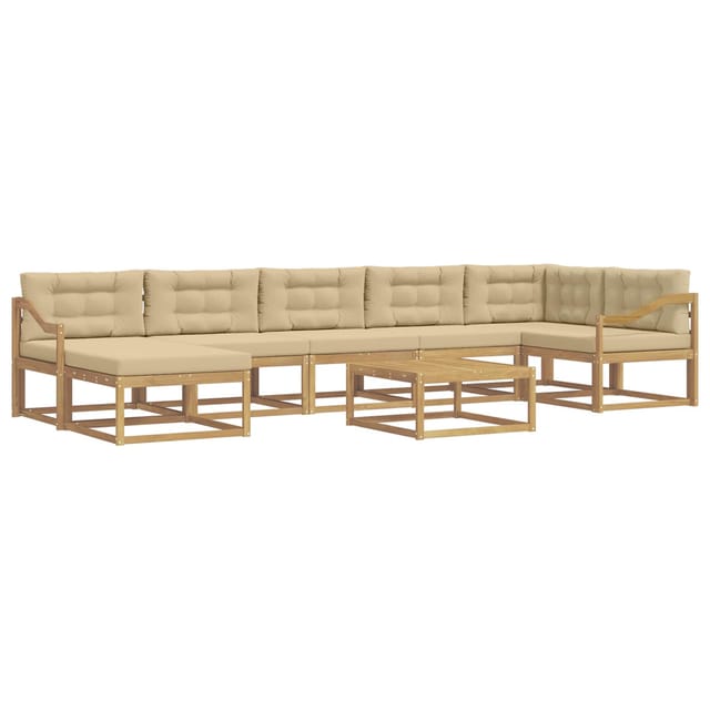 vidaXL Outdoor-Sofagarnitur 8 Stk Weiß und Beige 3386812