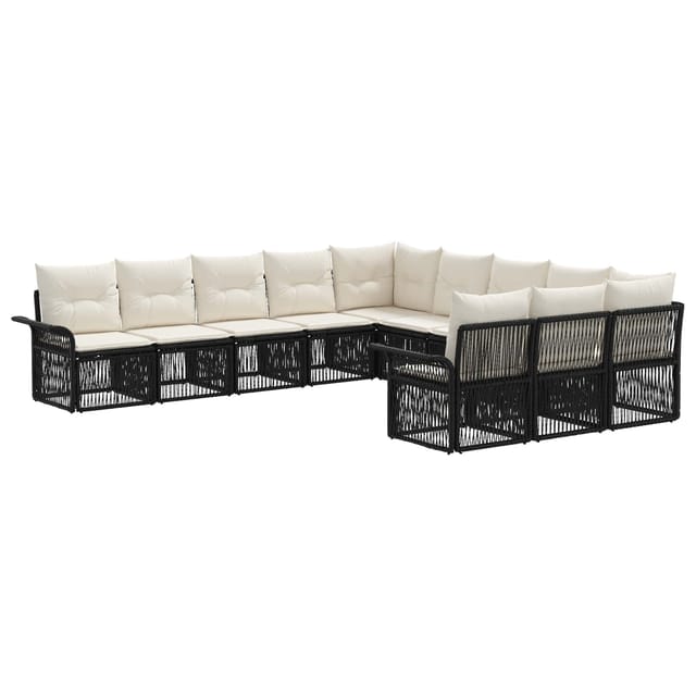 vidaXL Gartensofa-Set 11-Tlg Schwarz Poly-Rattan 3434968