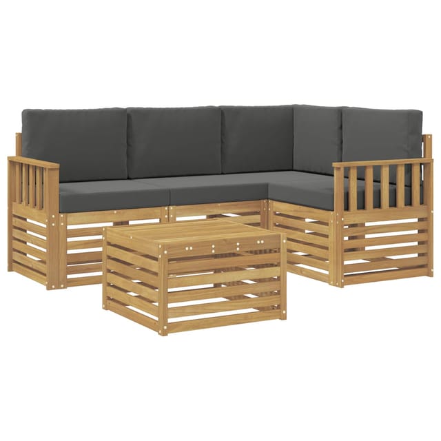vidaXL Outdoor-Sofagarnitur 5-Tlg Weiß und Anthrazit 59 x 59 x 37 cm 3391787