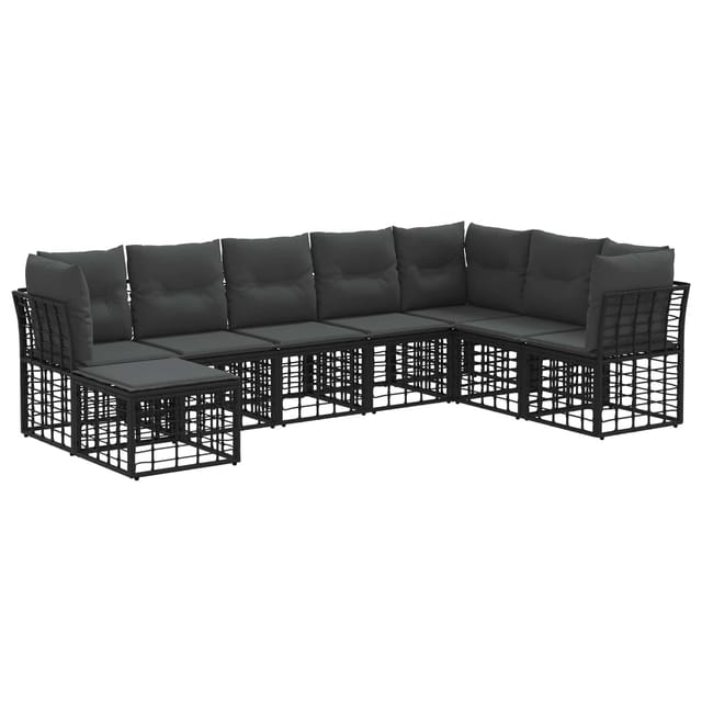 vidaXL Outdoor-Sofagarnitur Schwarz Polyester 3437533