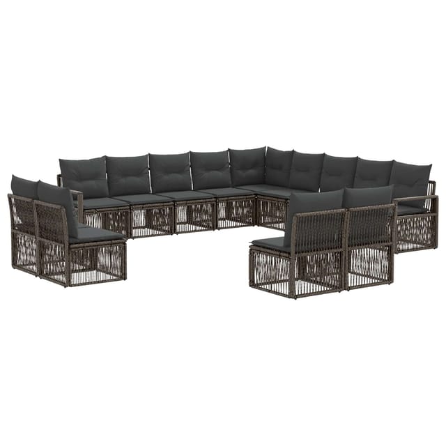 vidaXL Gartensofa-Set 13-Tlg Grau Poly-Rattan 3435875