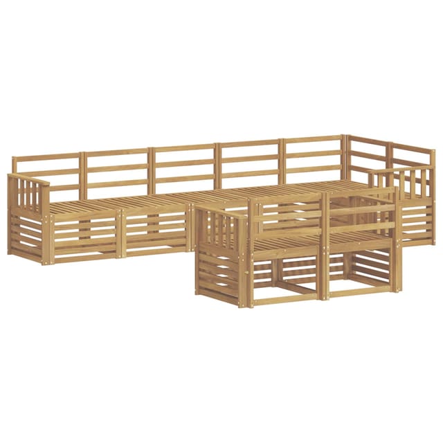 vidaXL Outdoor-Sofagarnitur 8-Tlg Weiß 306 x 128,5 x 73 cm 3392024