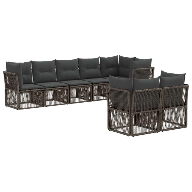vidaXL Gartensofa-Set 8-Tlg Grau Poly-Rattan 3434285