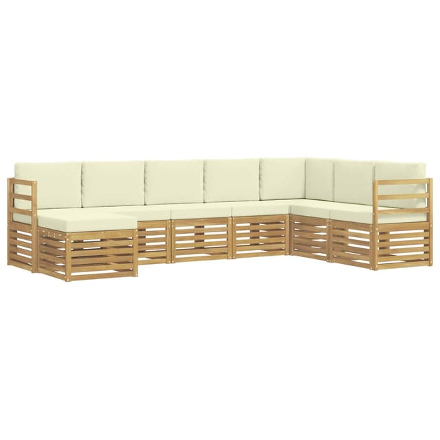 vidaXL Outdoor-Sofagarnitur 8-Tlg Weiß und Creme 304 x 185,5 x 73 cm 3392295