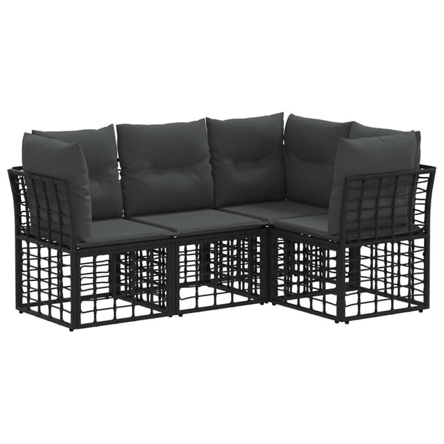 vidaXL Outdoor-Sofagarnitur Schwarz Polyester 3437463