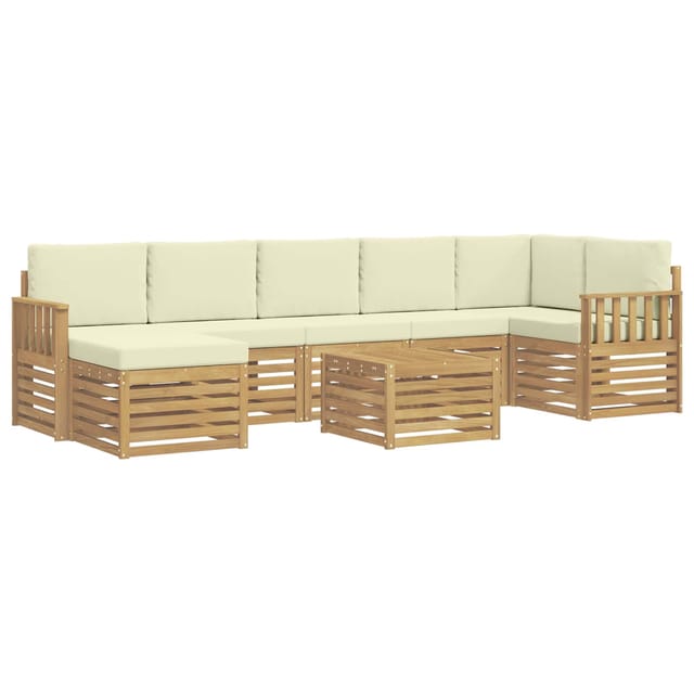 vidaXL Outdoor-Sofagarnitur 8-Tlg Weiß und Creme 59 x 59 x 37 cm 3392225