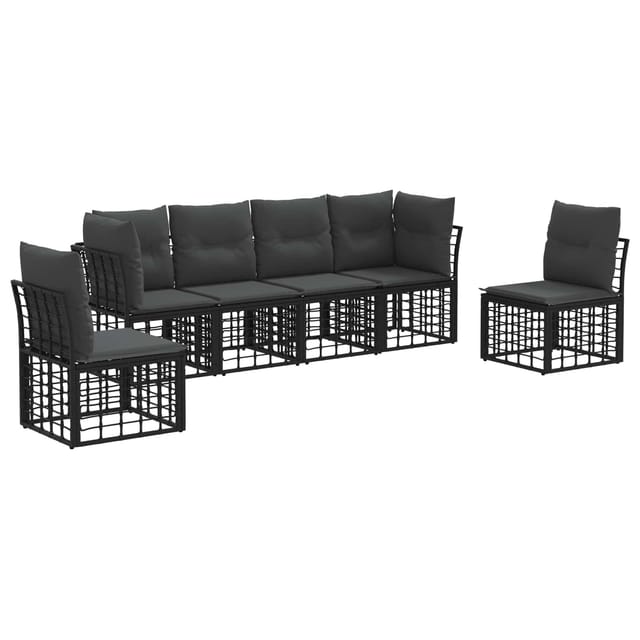 vidaXL Outdoor-Sofagarnitur Schwarz Polyester 3437429