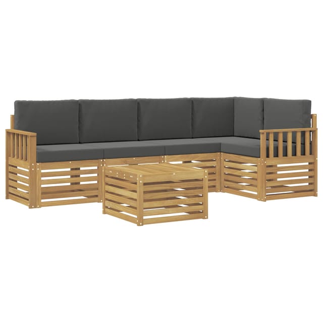 vidaXL Outdoor-Sofagarnitur 6-Tlg Weiß und Anthrazit 59 x 59 x 37 cm 3391867