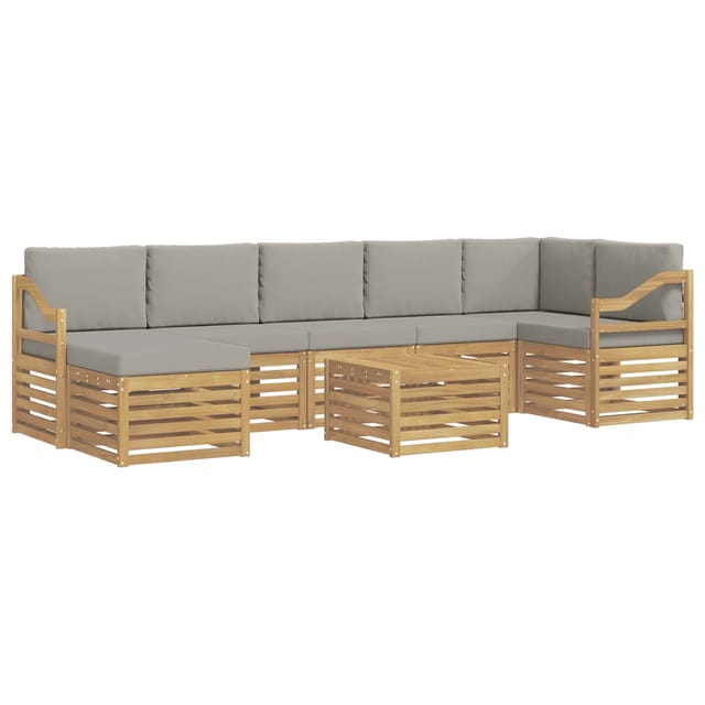 vidaXL Outdoor-Sofagarnitur 8 Stk Weiß und Hellgrau 59 x 59 x 37 cm 3392251