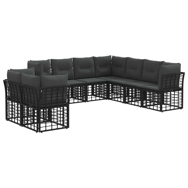 vidaXL Outdoor-Sofagarnitur Schwarz Polyester 3437499