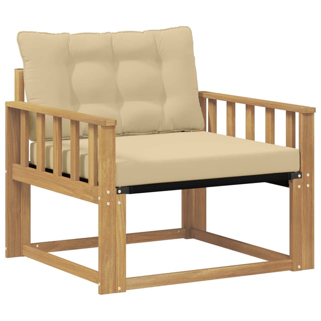 vidaXL Outdoor-Sofagarnitur Massives Akazienholz und Textilene Weiß 3439063