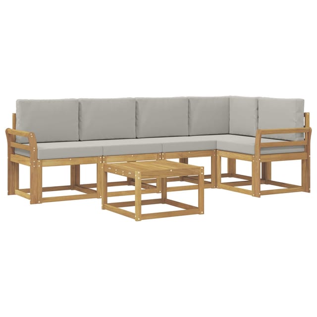 vidaXL Outdoor-Sofagarnitur 6-Tlg Weiß und Hellgrau 3387665