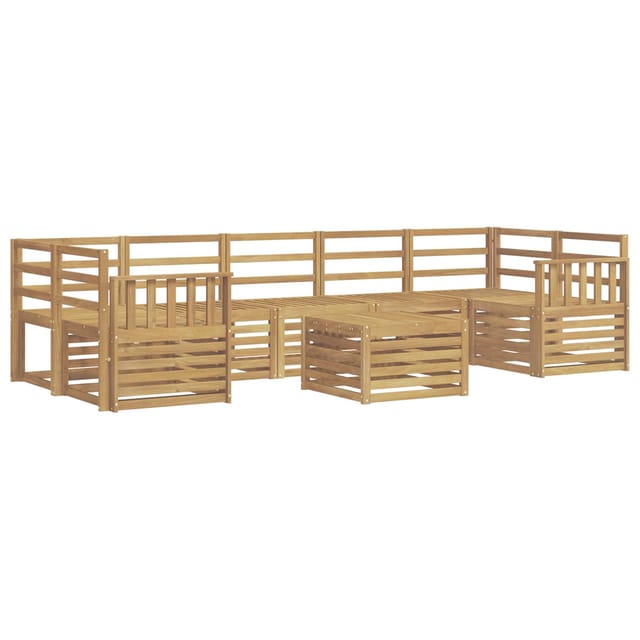 vidaXL Outdoor-Sofagarnitur 8-Tlg Weiß Massivholz Akazie 3391544
