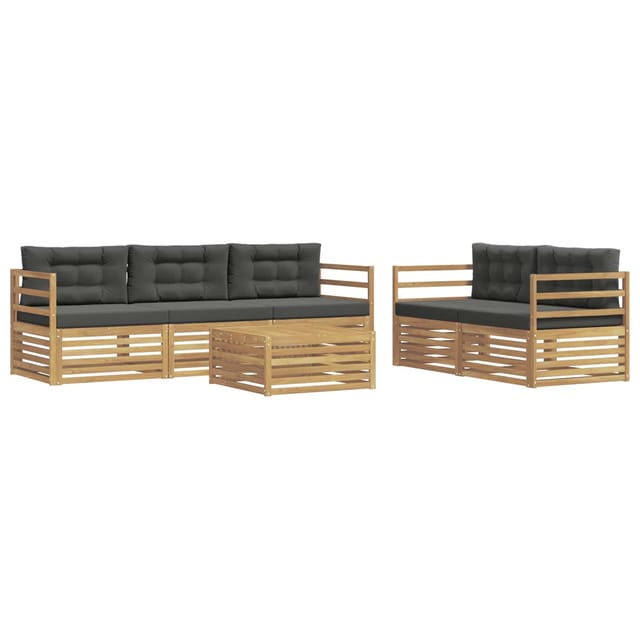 vidaXL Outdoor-Sofagarnitur 6 Stk Weiß und Anthrazit 3390027