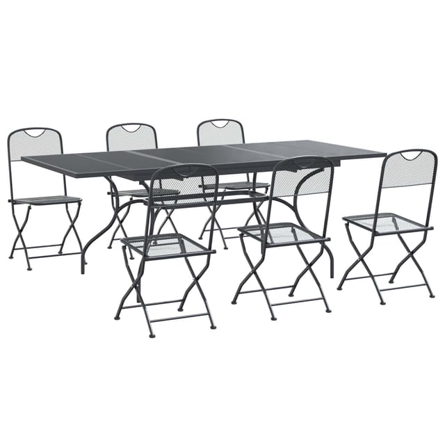 vidaXL Garten Essgruppe 7 Stk Anthrazit 212 x 90 x 76 cm 3429146