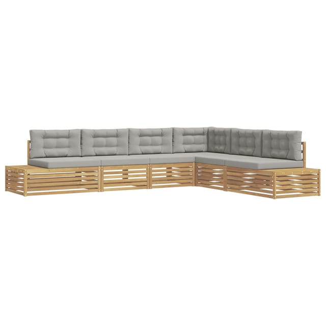 vidaXL 6 Stück Outdoor-Sofagarnitur Polyester Weiß 3391126