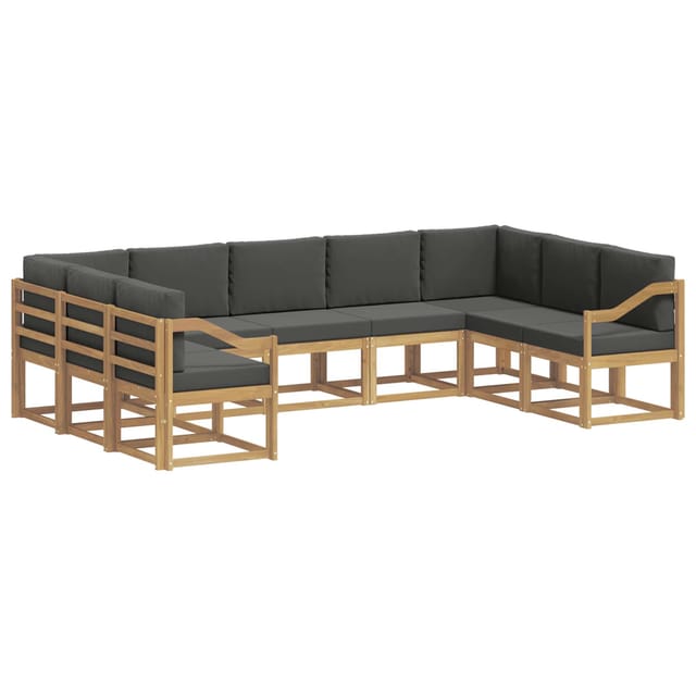 vidaXL Outdoor-Sofagarnitur mit Kissen 9-Tlg Weiß und Anthrazit 3388236