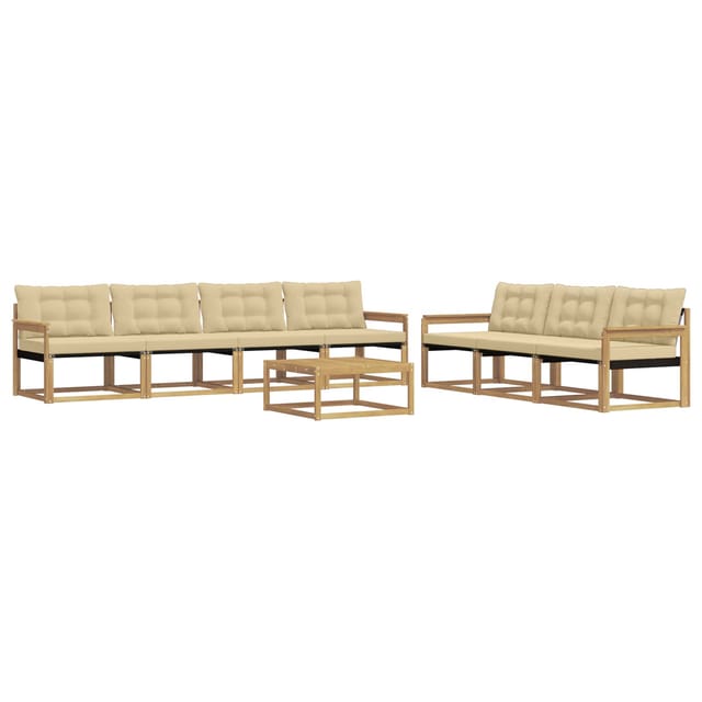 vidaXL Outdoor-Sofagarnitur 8-Tlg Weiß und Beige 3388487