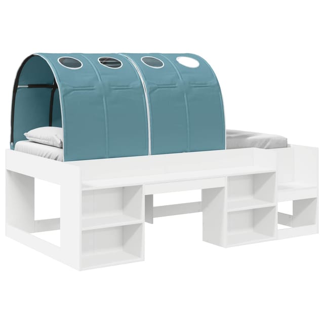 vidaXL Bett mit Tunnel 4 Stk Weiß und Hellblau Holzwerkstoff 3423582