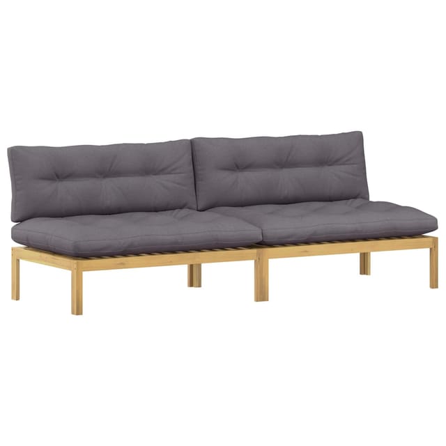 vidaXL Mittelsofa Einheit Helles Akazie und Dunkelgrau Akazienholz 3418153