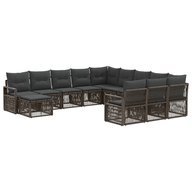 vidaXL Gartensofa-Set 12-Tlg Grau Poly-Rattan 3435917