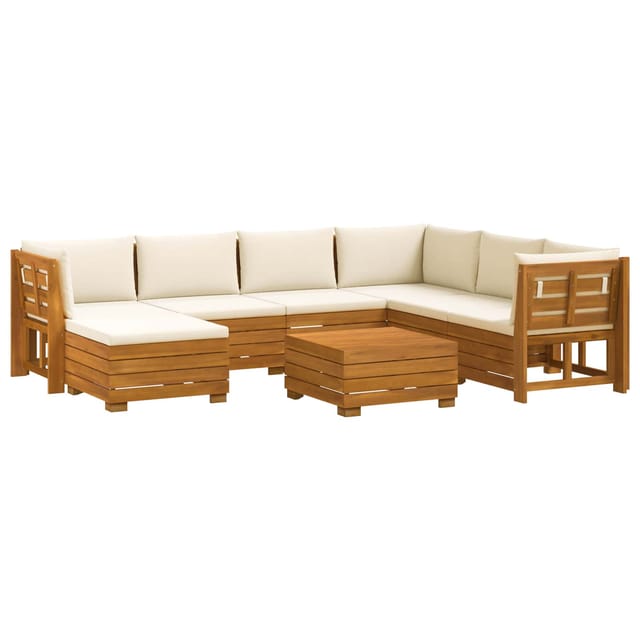 vidaXL Outdoor-Sofagarnitur mit Kissen 8 Stück Braun Massivholz Akazie 3403088
