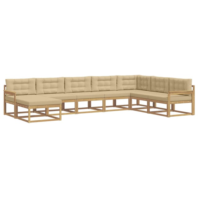 vidaXL Outdoor-Sofagarnitur 8 Stk Weiß und Beige 3386857