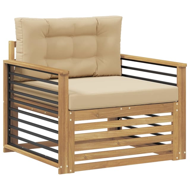vidaXL Outdoor-Sofa Polyester Weiß und Beige 3439150