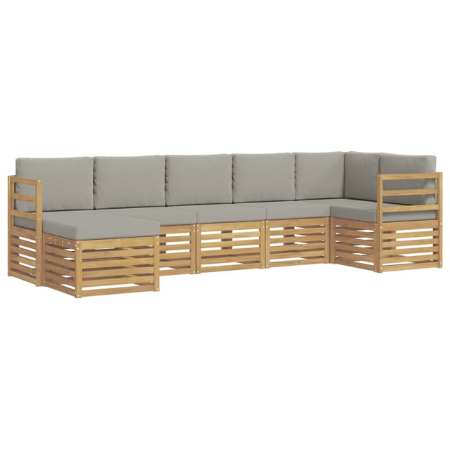 vidaXL Outdoor-Sofagarnitur 7 Stk Weiß und Hellgrau 3392176