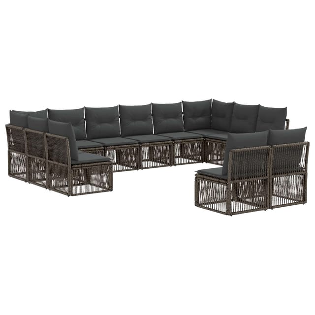 vidaXL Gartensofa-Set 12-Tlg Grau Poly-Rattan 3434381