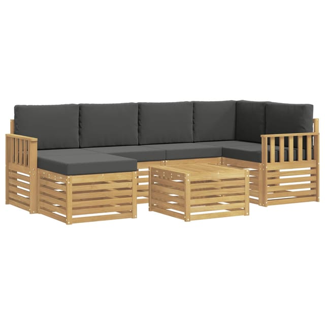 vidaXL Outdoor-Sofagarnitur 7-Tlg Weiß und Anthrazit Polyester 3392147