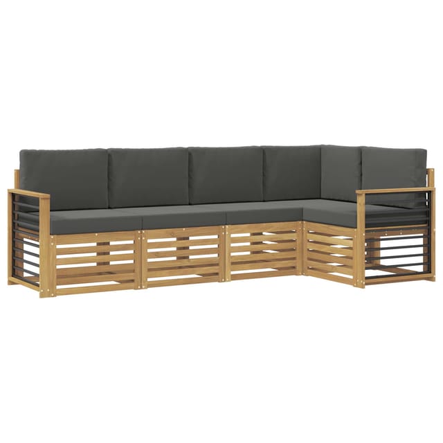 vidaXL Outdoor-Sofagarnitur 5 Stk Weiß und Anthrazit 3391847