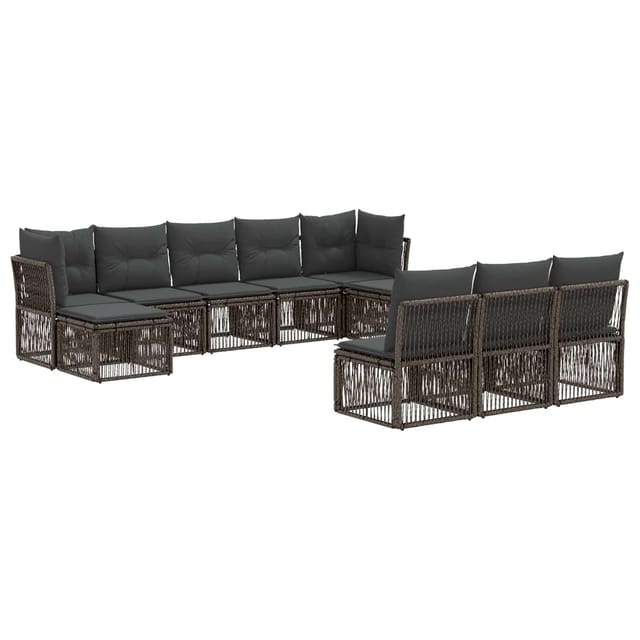 vidaXL Gartensofa-Set 10-Tlg Grau Poly-Rattan 3434357