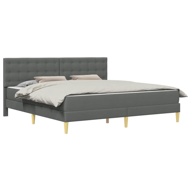 vidaXL Bettgestell mit Matratze Dunkelgrau 180 x 200 cm Stoff 3415124
