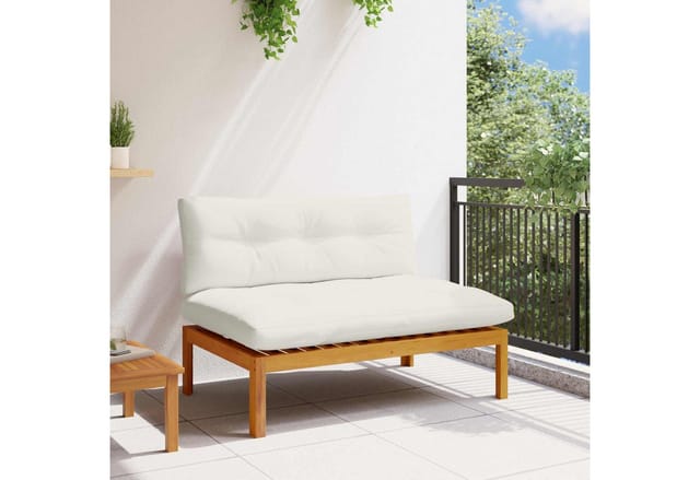 vidaXL Mittelsofa Einheit Natur und Cremweiß 120 x 80 x 82 cm 42026772