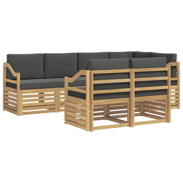 vidaXL Outdoor-Sofagarnitur 7 Stk Weiß und Anthrazit 3392012