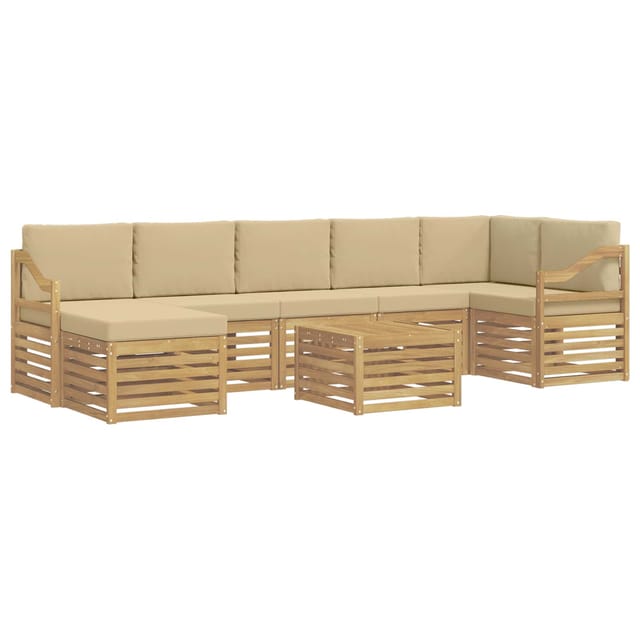 vidaXL Outdoor-Sofagarnitur 8 Stk Weiß und Beige 59 x 59 x 37 cm 3392253