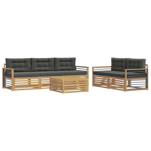 vidaXL Outdoor-Sofagarnitur 6 Stk Weiß und Anthrazit 3390057