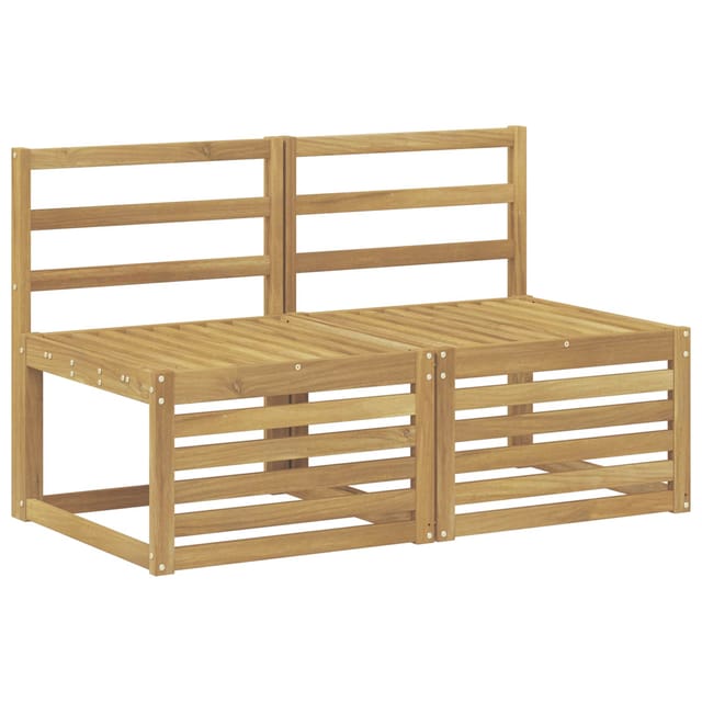 vidaXL 2 Stück Outdoor Mittelsofa Massivholz Akazie Weiß 901498