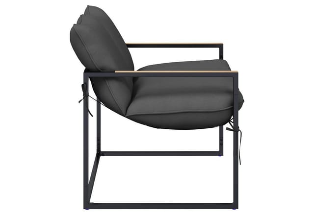 vidaXL Gartensofa-set Schwarz und Anthrazit Stahl 42034816